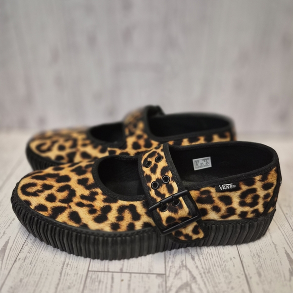 Vans CREEPER Leopard Print Mary Jane Shoes - Picture 4 of 12